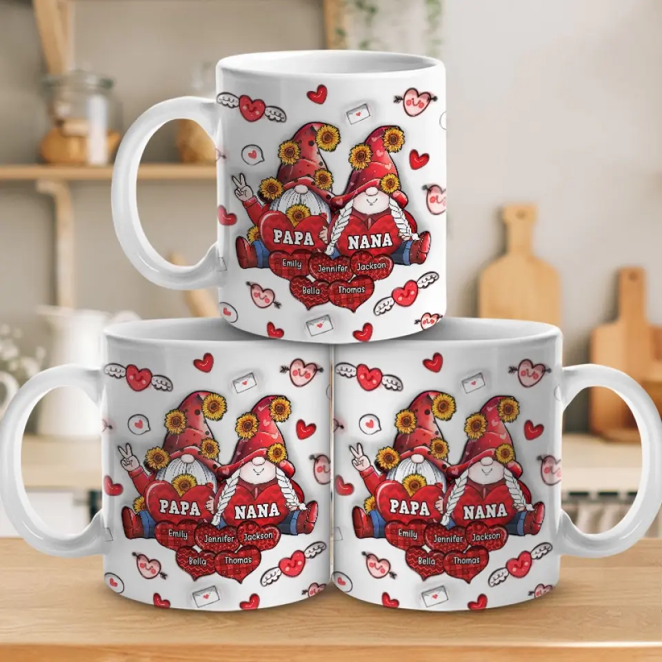 Grandparents Are A Treasure In The Family - Family Personalized Custom 3D Inflated Effect Printed Mug - Gift For Grandma, Grandpa - Image 4