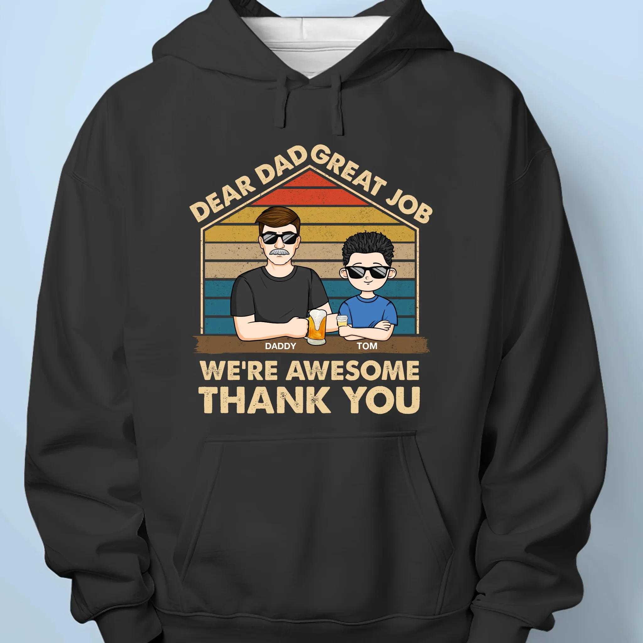 Great Dad Great Results - Family Personalized Custom Unisex T-shirt, Premium T-shirt, Hoodie - Father's Day, Gift For Dad, Grandpa - Image 7