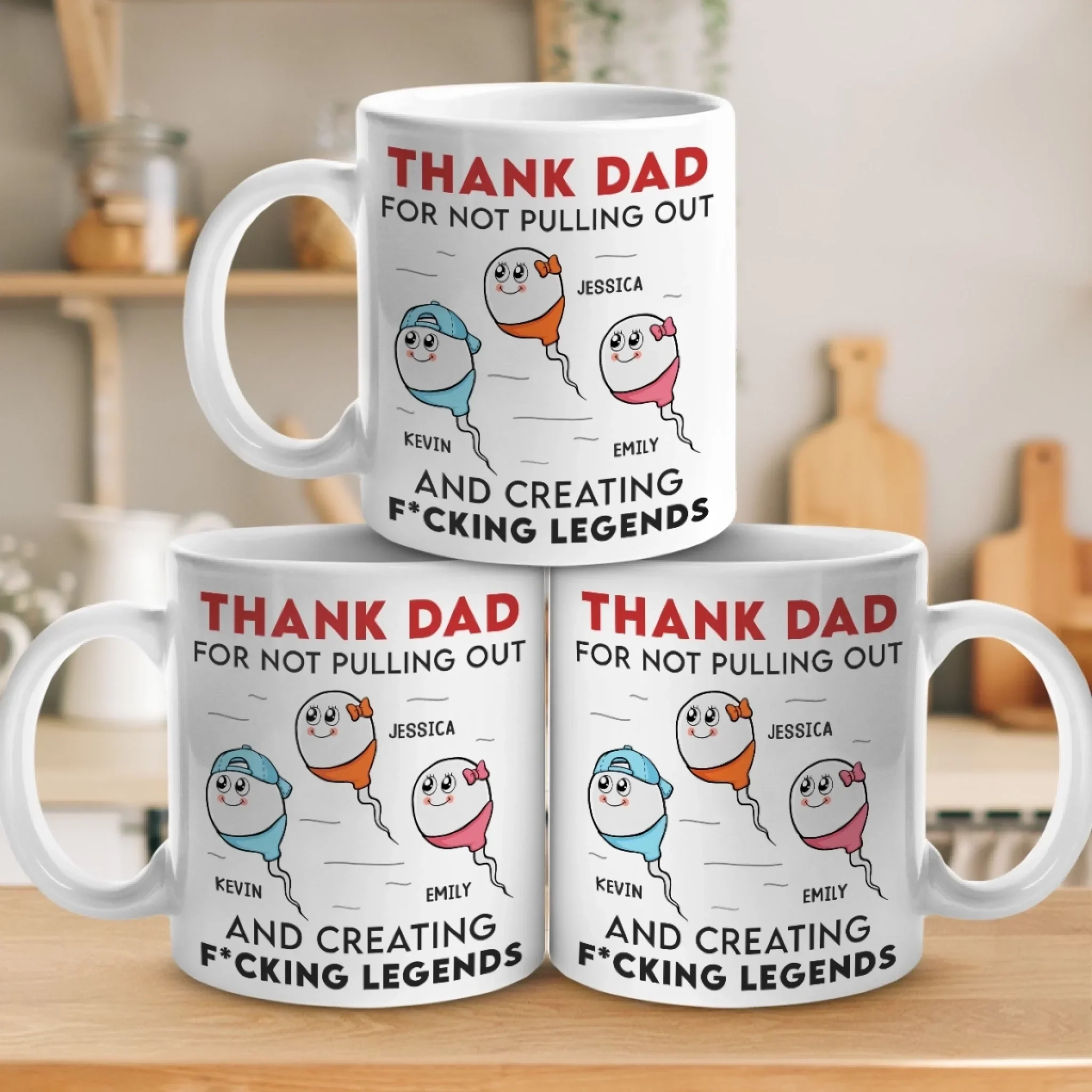 Greatness Came From One Risky Move - Family Personalized Custom Mug - Father's Day, Gift For Dad - Image 4
