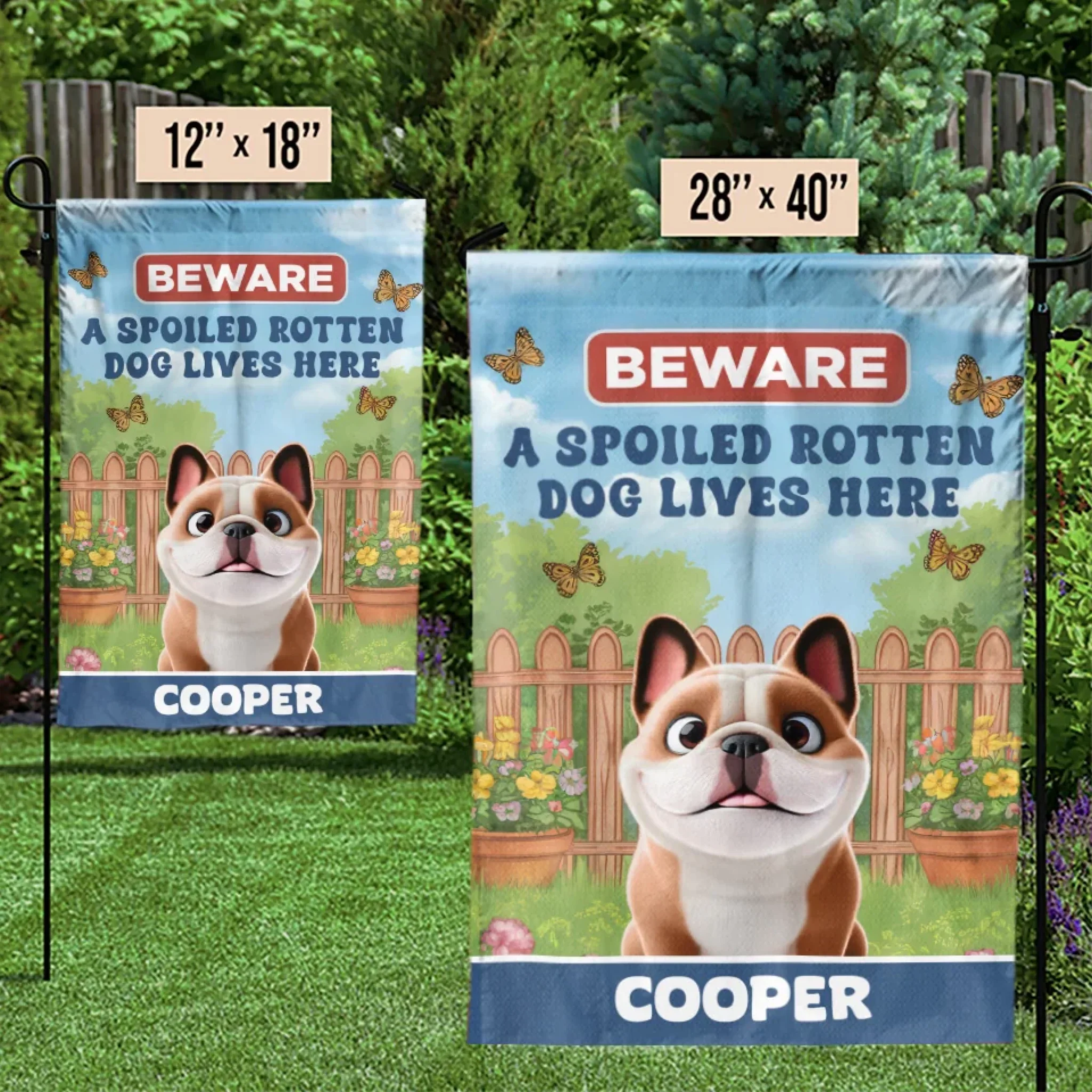 Growing Memories, One Wag And Bloom At A Time - Dog Personalized Custom Flag - Gift For Pet Owners, Pet Lovers - Image 3