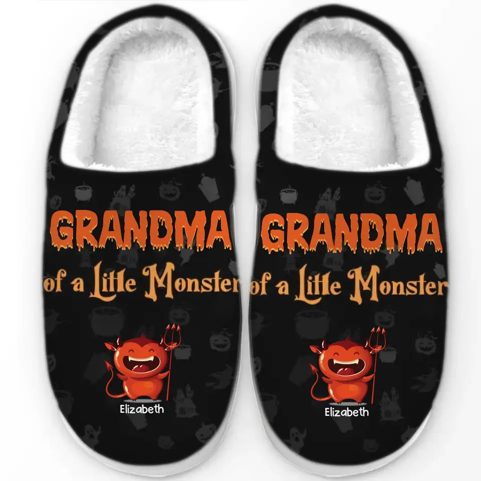 Halloween Isn’t Scary With A Mom Like Mine - Family Personalized Custom Fluffy Slippers - Halloween Gift For Mom, Grandma - Image 6