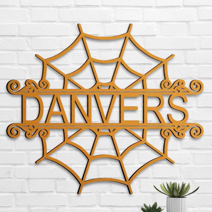 Halloween Spider Welcome - Personalized Shaped Wood Sign - Gift For Family, Halloween Gift - Image 2