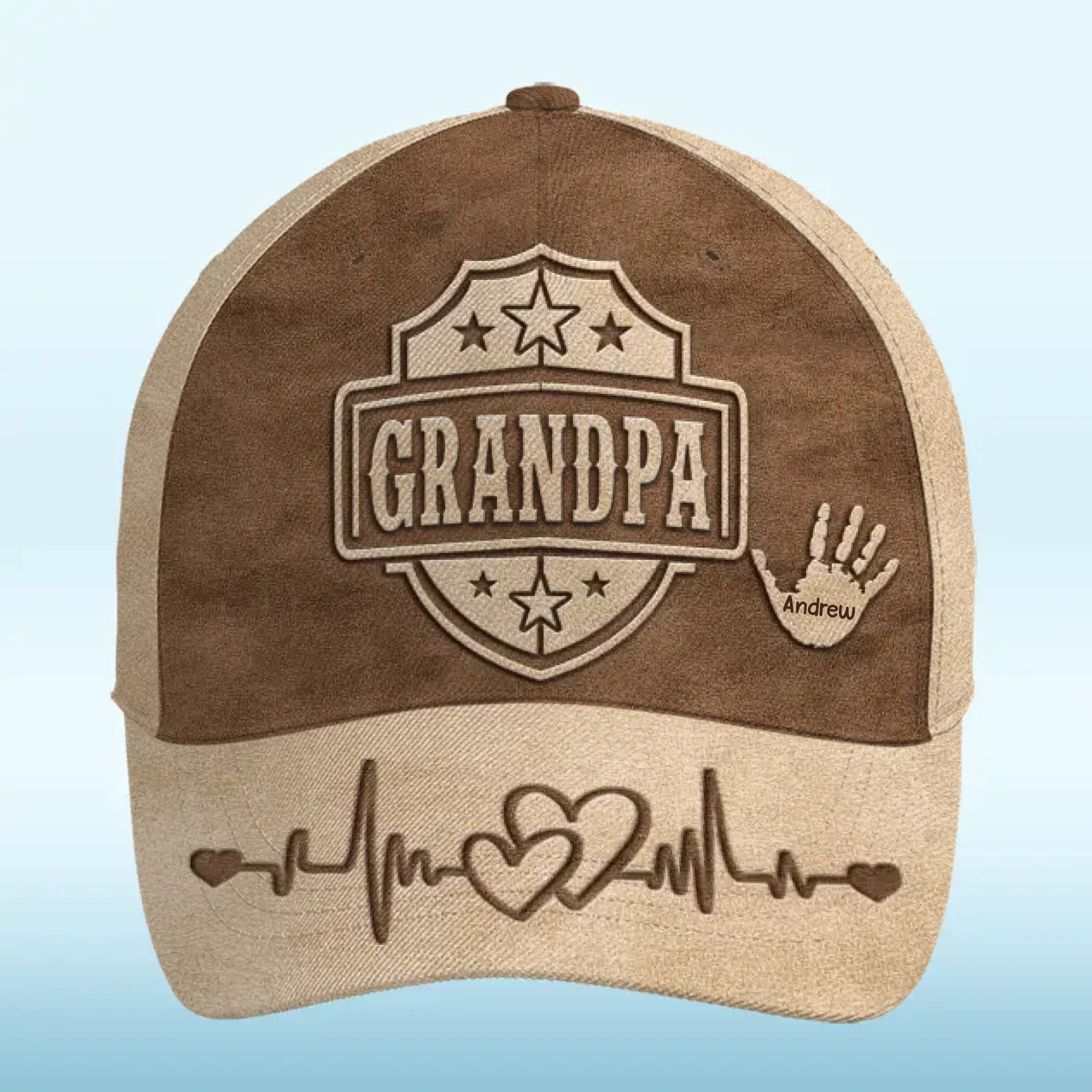 Handcrafted With Love - Family Personalized Custom Hat, All Over Print Classic Cap - Father's Day, Gift For Dad, Grandpa - Image 2