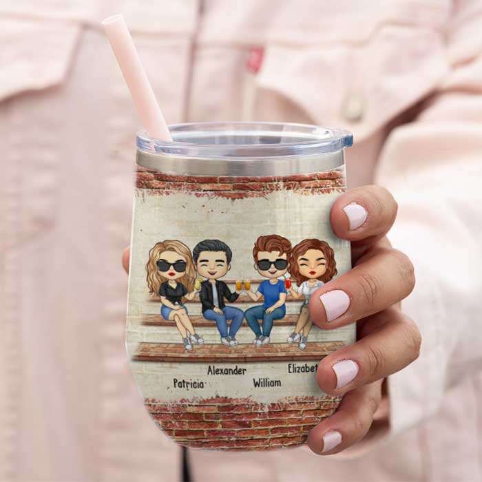 Hangovers Are Temporary, But Drunk Stories Are Forever - Bestie Personalized Custom Wine Tumbler - Christmas Gift For Best Friends, BFF, Sisters - Image 3
