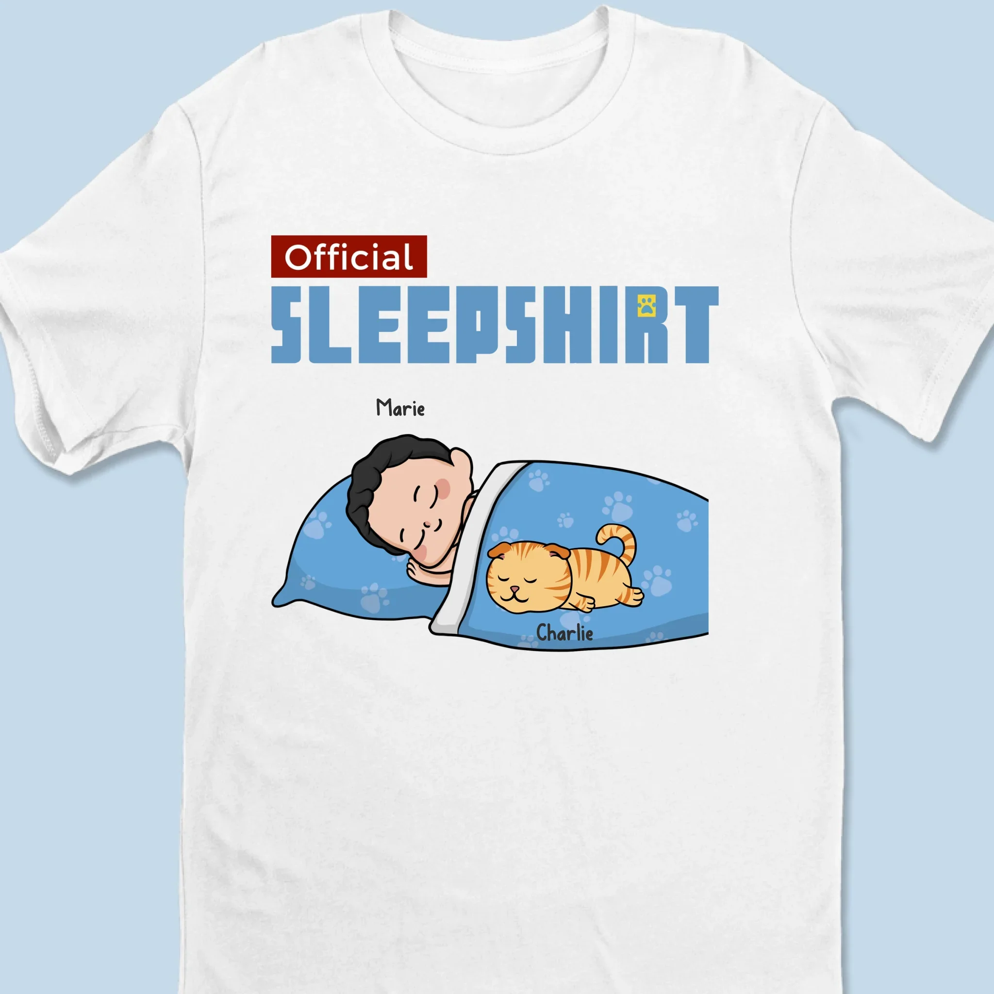 Happiness Is A Lazy Day In Bed With My Furry Friends - Dog & Cat Personalized Custom Unisex T-shirt, Premium T-shirt, Hoodie - Gift For Pet Owners, Pet Lovers - Image 2