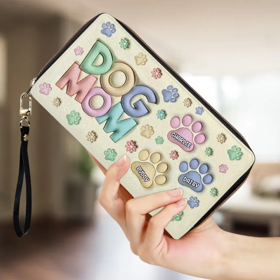 Happiness Is A Warm Paw - Dog & Cat Personalized Custom 3D Inflated Effect Printed Leather Long Wallet -  Gift For Pet Owners, Pet Lovers - Image 4