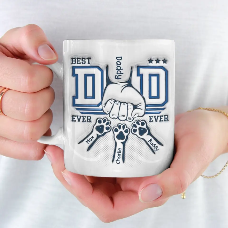 Happiness Is A Warm Puppy - Dog & Cat Personalized Custom 3D Inflated Effect Printed Mug - Father's Day, Gift For Pet Owners, Pet Lovers - Image 3