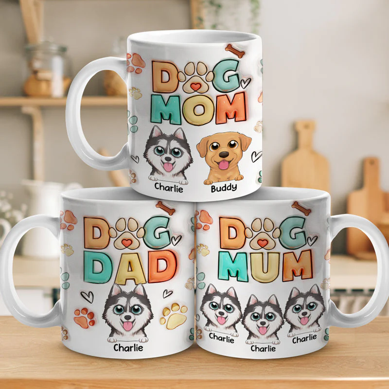 Happiness Is A Warm Puppy During Christmas Time - Dog Personalized Custom 3D Inflated Effect Printed Mug - Christmas Gift For Pet Owners, Pet Lovers - Image 3