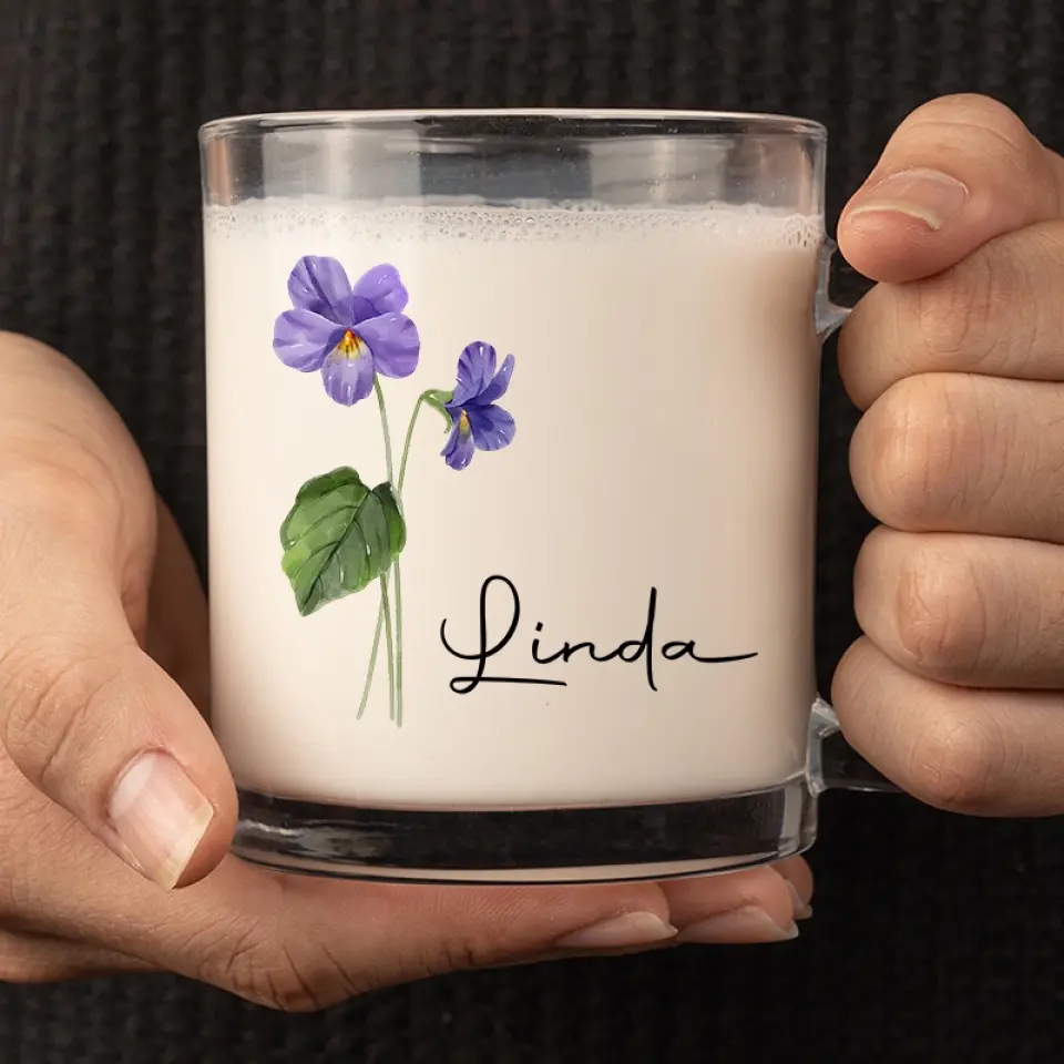 Happiness Shared Is The Flower - Bestie Personalized Custom Glass Mug - Gift For Best Friends, BFF, Sisters - Image 3