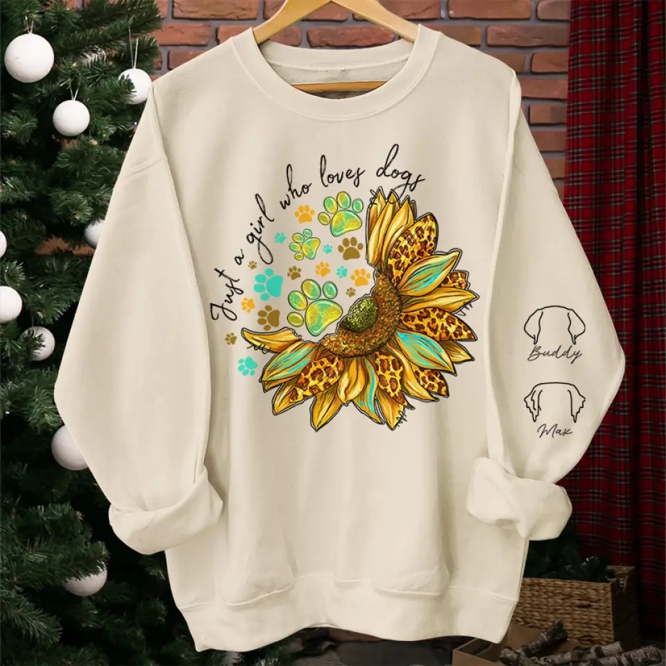 Happiness Starts With A Wet Nose And Ends With A Tail - Dog & Cat Personalized Custom Unisex Sweatshirt With Design On Sleeve - Gift For Pet Owners, Pet Lovers - Image 4