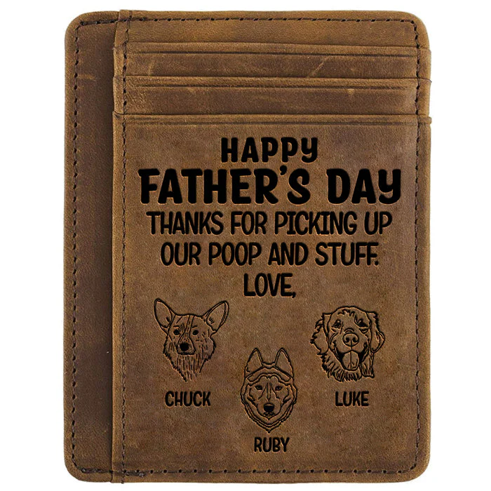 Happy Father's Day Dog Dad - Personalized Card Wallet - Gift For Dad, Gift For Father's Day - Image 3
