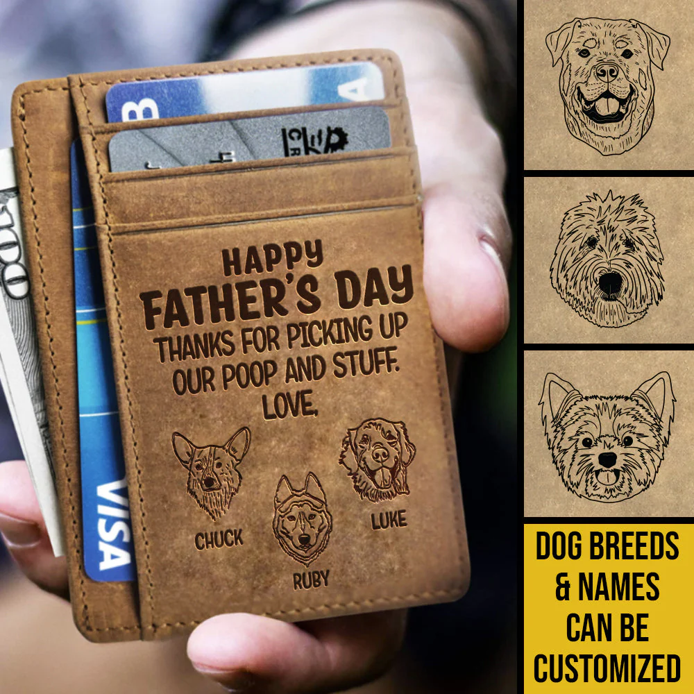 Happy Father's Day Dog Dad - Personalized Card Wallet - Gift For Dad, Gift For Father's Day - Image 4