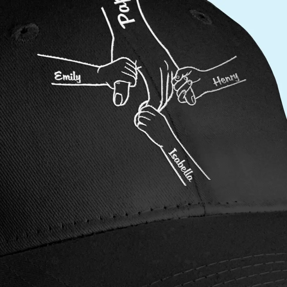Happy Father’s Day, From Your Little Girl - Family Personalized Custom Line Embroidered Cap - Father's Day, Gift For Dad - Image 3