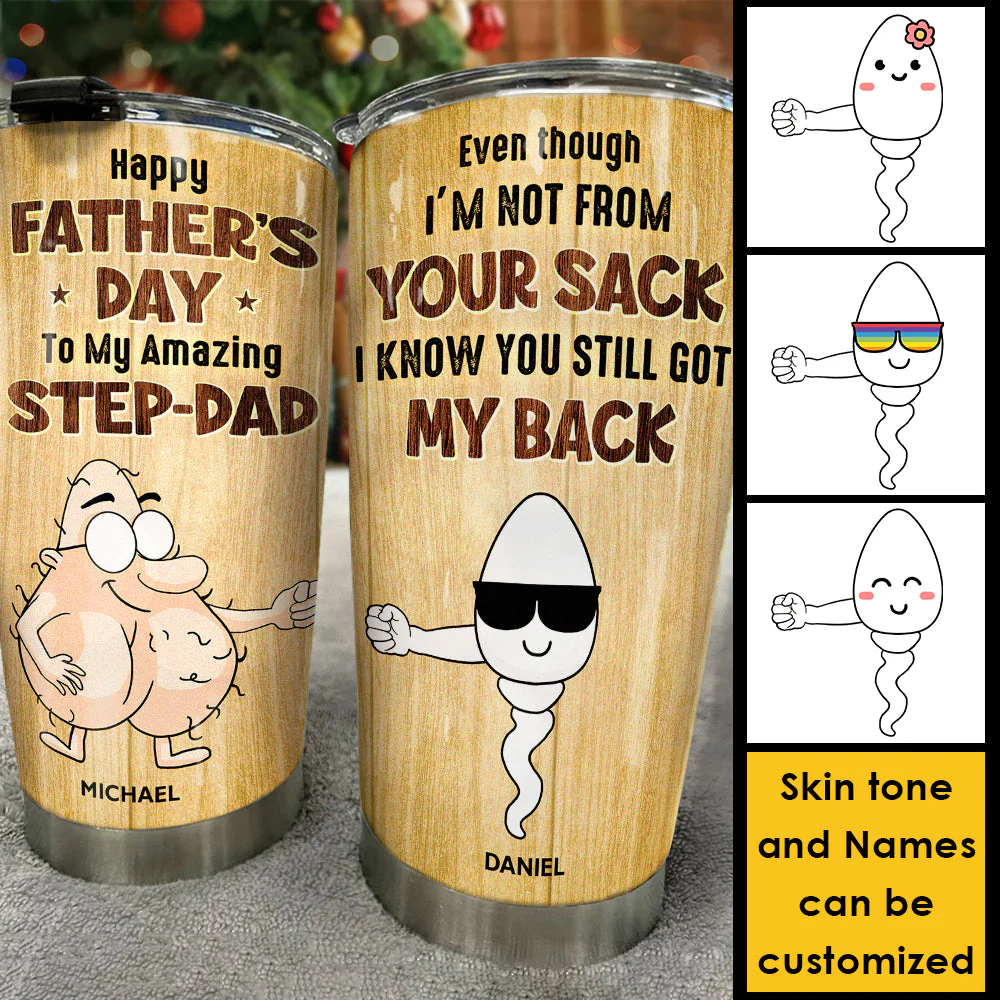 Happy Father's Day To My Amazing Step-Dad - Gift For Dad, Gift For Father's Day - Personalized Tumbler - Image 5