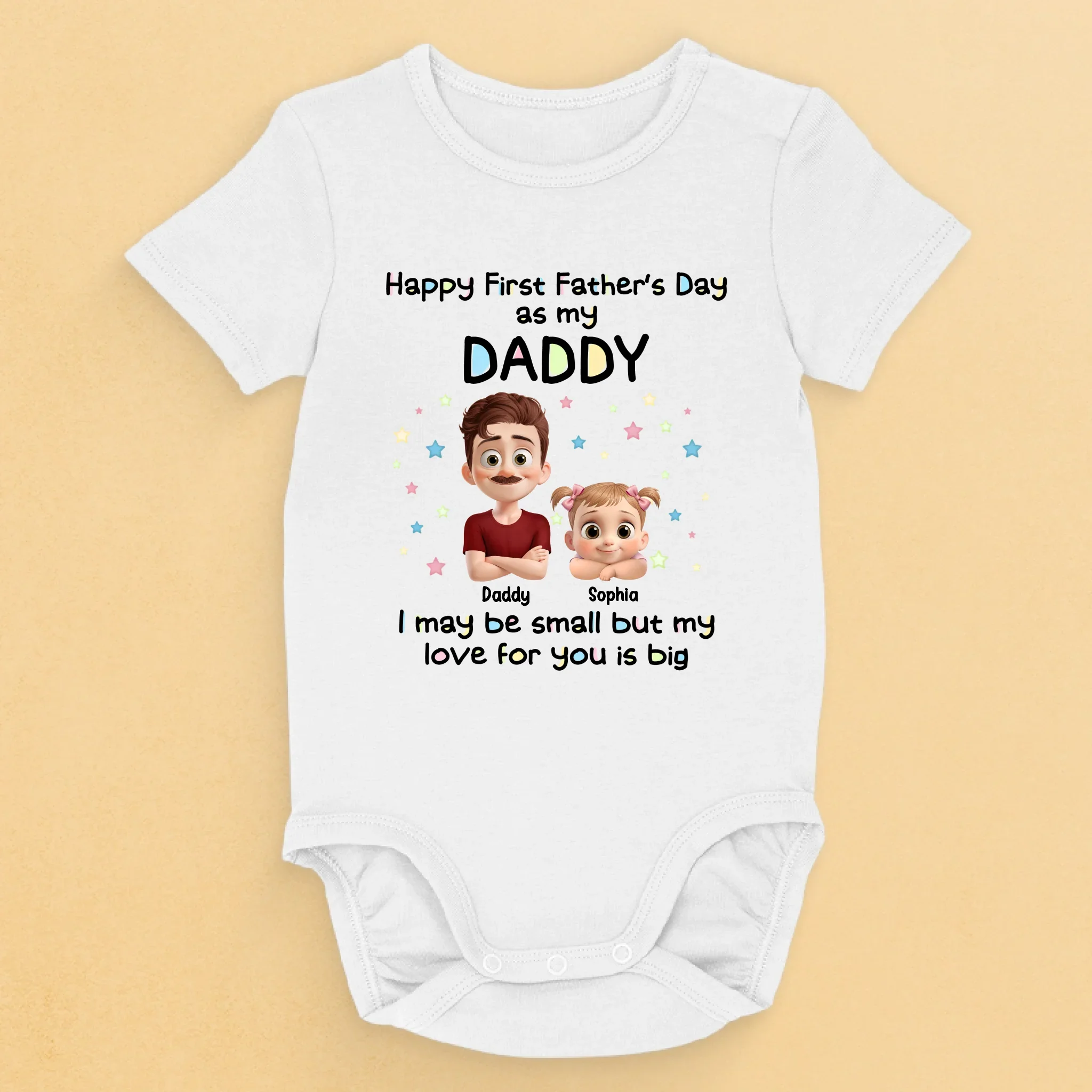 Happy First Father’s Day As My Daddy - Family Personalized Custom Baby Onesie - Father's Day, Baby Shower Gift, Gift For First Dad, Baby Kids, Newborn Baby - Image 2