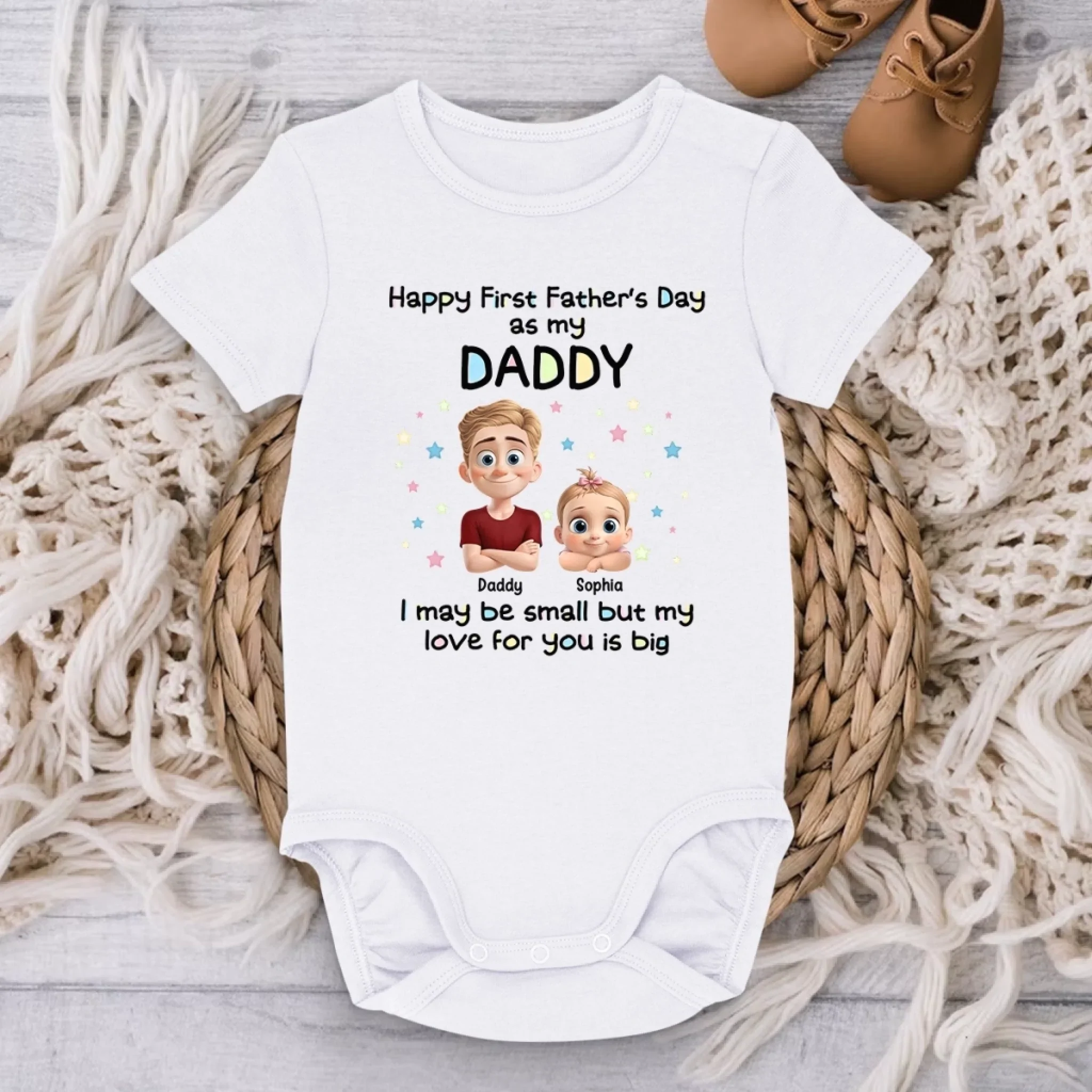 Happy First Father’s Day As My Daddy - Family Personalized Custom Baby Onesie - Father's Day, Baby Shower Gift, Gift For First Dad, Baby Kids, Newborn Baby - Image 3