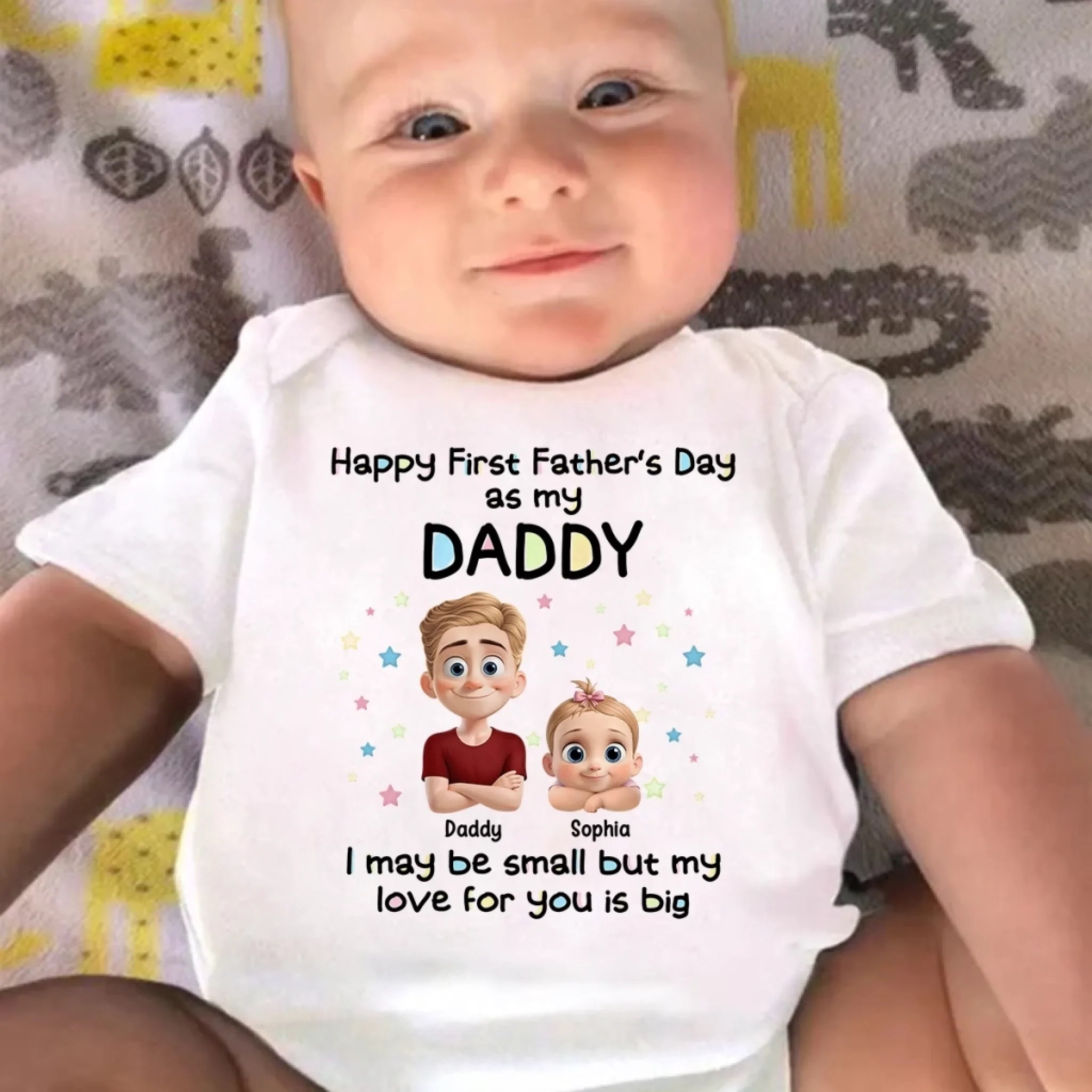 Happy First Father’s Day As My Daddy - Family Personalized Custom Baby Onesie - Father's Day, Baby Shower Gift, Gift For First Dad, Baby Kids, Newborn Baby - Image 4
