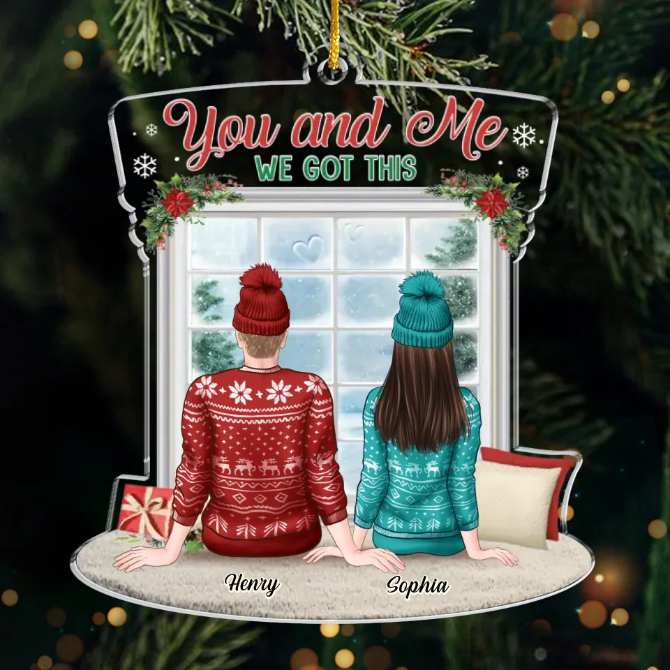 Happy Holidays From Our Pawfect Family - Couple Personalized Custom Ornament - Acrylic Custom Shaped - Christmas Gift For Husband Wife, Anniversary, Pet Owners, Pet Lovers - Image 2