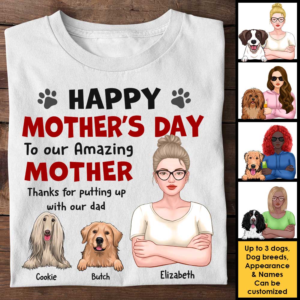 Happy Mother's Day To Our Amazing Mother! Thanks For Putting Up With Our Dad - Gift For Mother's Day, Personalized Unisex T-shirt, Hoodie - Image 3