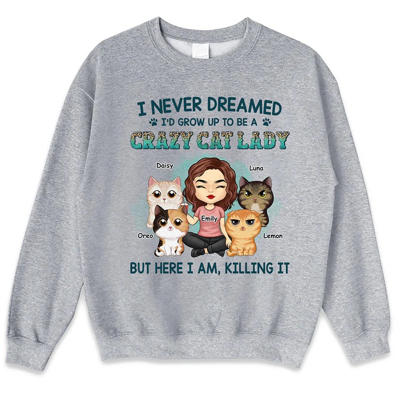 Happy To Be A Cat Lady - Cat Personalized Custom Unisex T-shirt, Hoodie, Sweatshirt - Gift For Pet Owners, Pet Lovers - Image 4