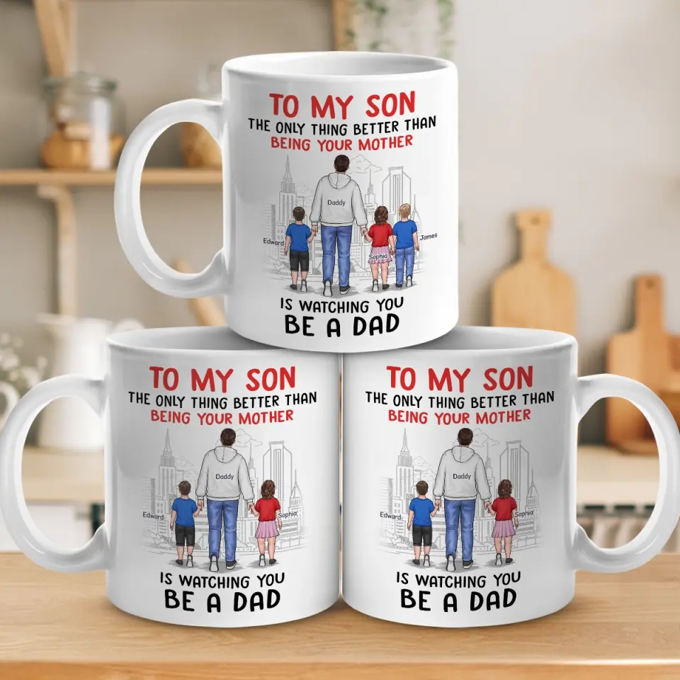 Happy To See You Become A Dad - Family Personalized Custom Mug - To My Son, Son Gift From Dad And Mom, Gift For Son - Image 4