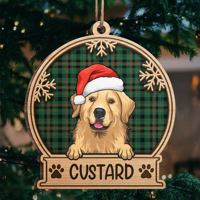 Have A Pawsome Christmas - Personalized Custom Snow Globe Shaped Wood Christmas Ornament - Gift For Pet Lovers, Christmas Gift