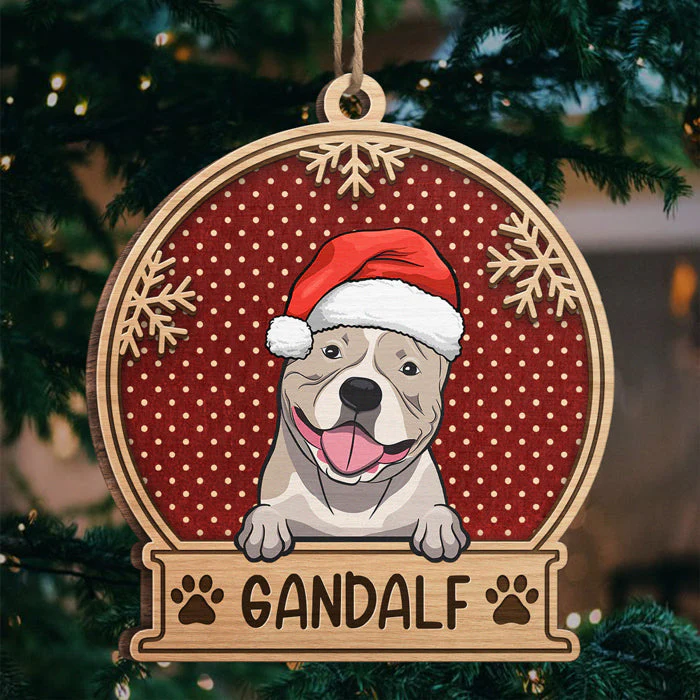 Have A Pawsome Christmas - Personalized Custom Snow Globe Shaped Wood Christmas Ornament - Gift For Pet Lovers, Christmas Gift - Image 3