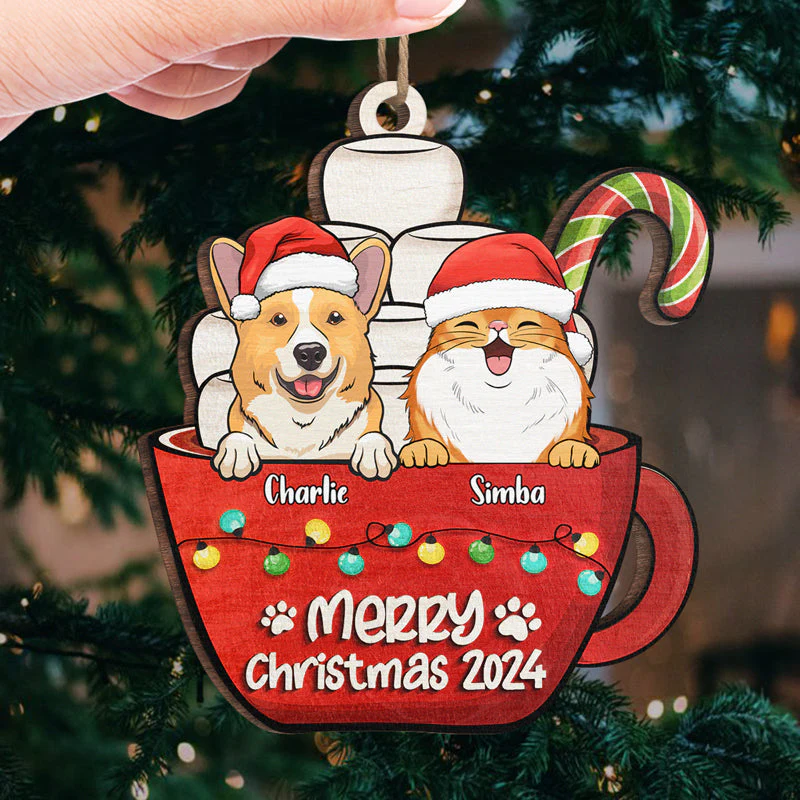 Have A Sweet Pawlidays - Dog & Cat Personalized Custom Ornament - Wood Unique Shaped - Christmas Gift For Pet Owners, Pet Lovers - Image 3