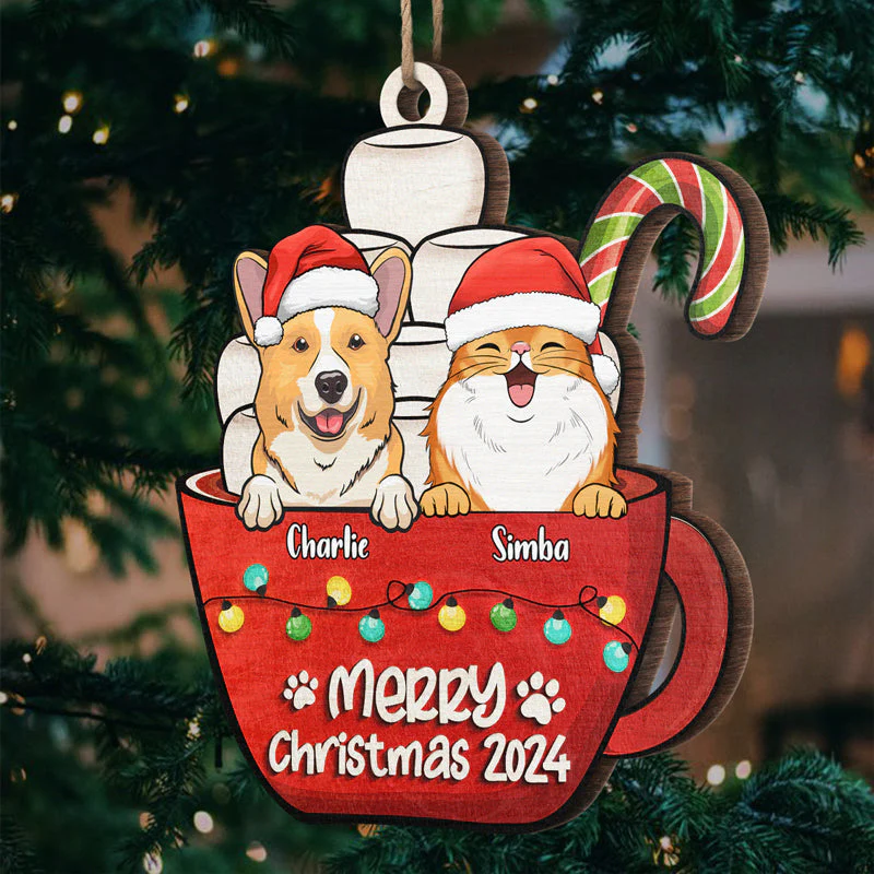 Have A Sweet Pawlidays - Dog & Cat Personalized Custom Ornament - Wood Unique Shaped - Christmas Gift For Pet Owners, Pet Lovers - Image 4