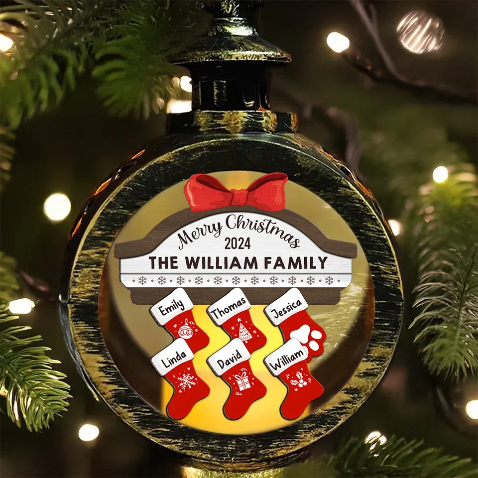 Have Yourself A Merry Little Christmas - Family Personalized Custom Candlelight Lantern Ornament - Christmas Gift For Family Members - Image 4