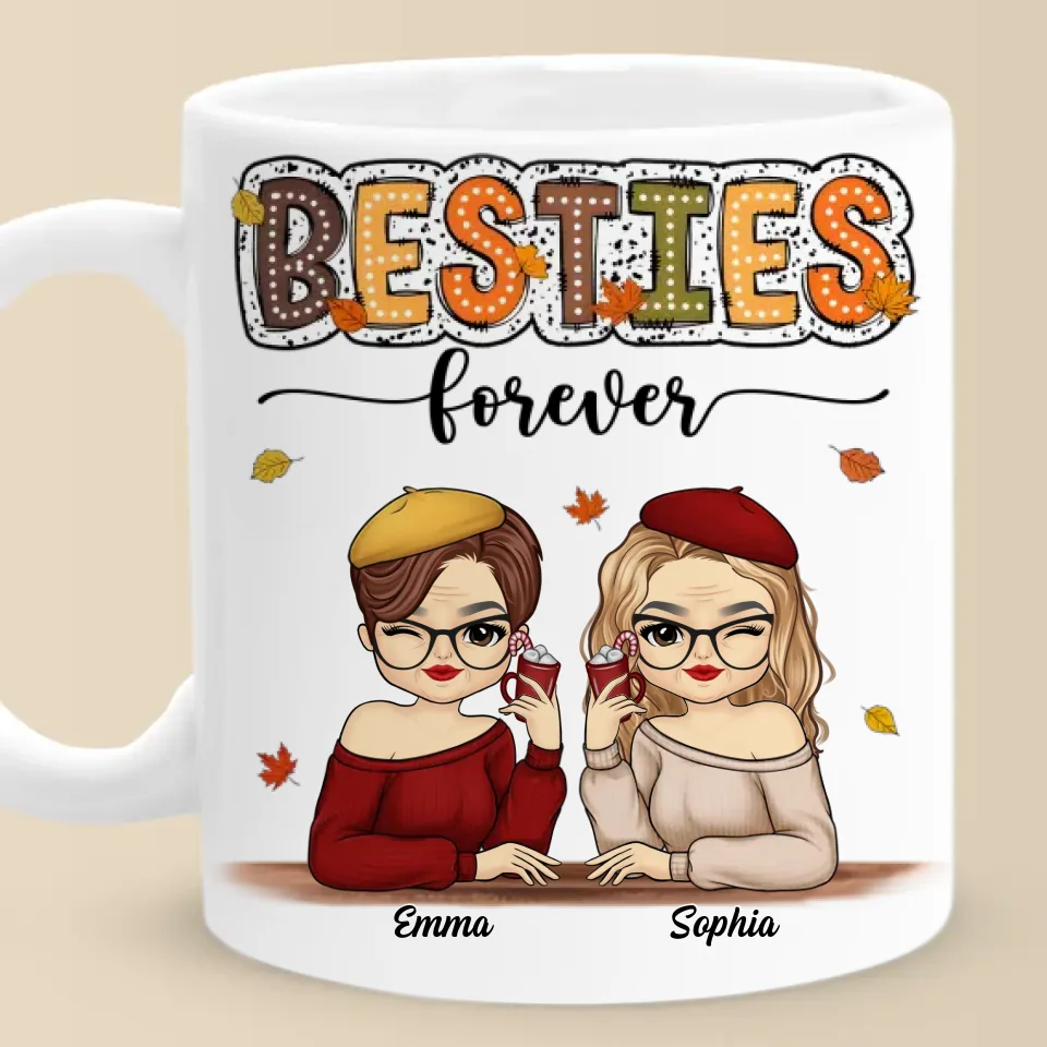 Hello, Autumn - Besties Personalized Custom Mug - Autumn Fall Gift For Best Friends, BFF, Sisters - Image 2