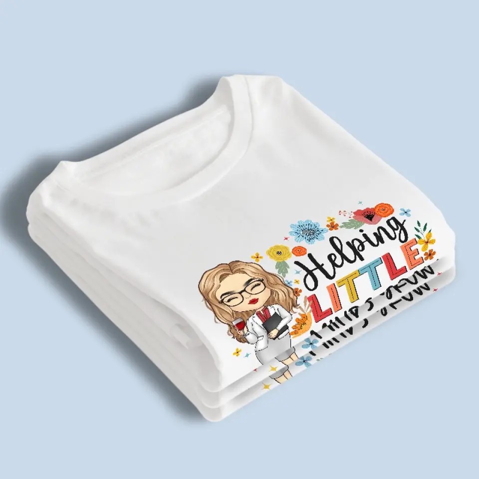 Helping Little Minds Grow - Teacher Personalized Custom Unisex T-shirt, Hoodie, Sweatshirt - Gift For Teacher - Image 4