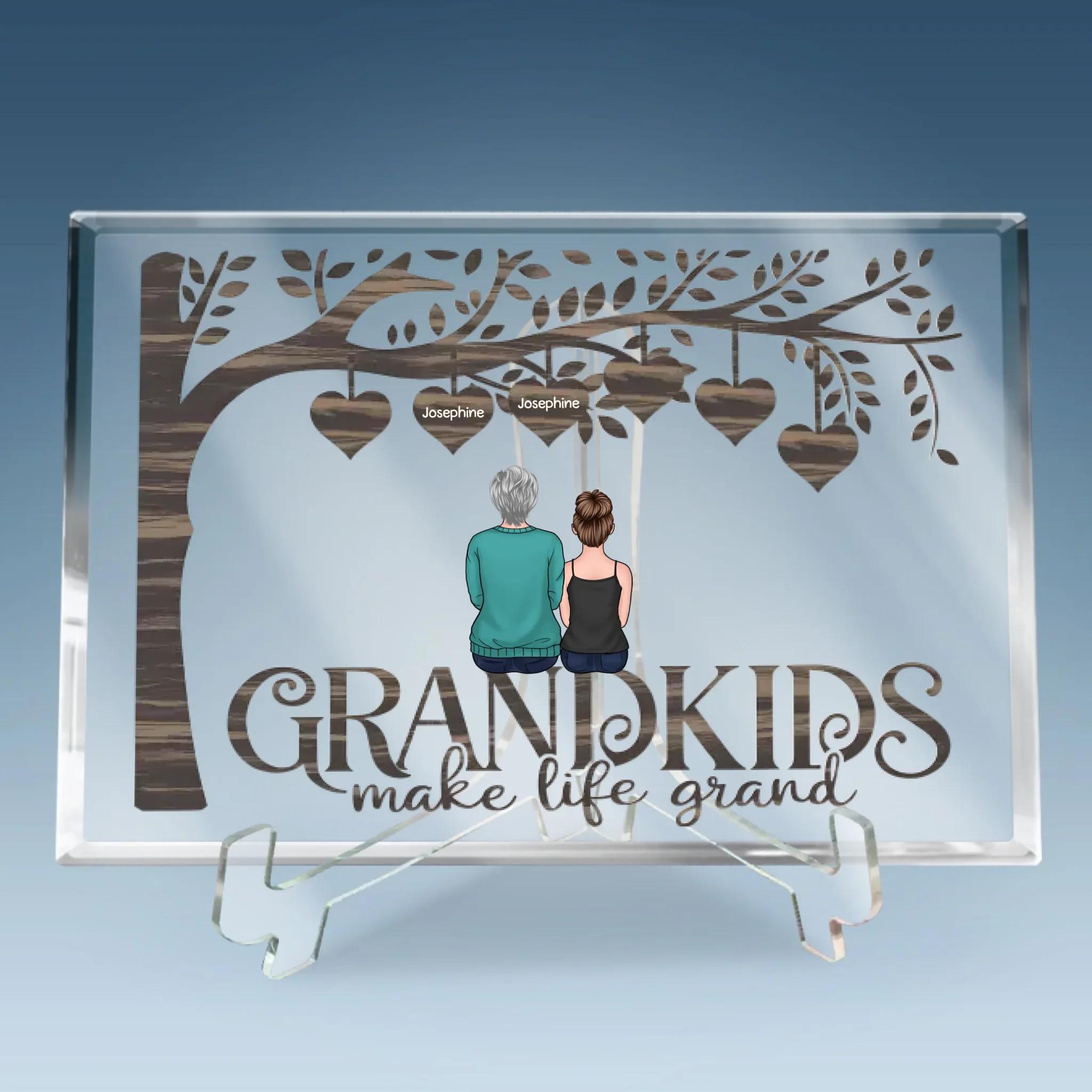 Her Love Lives In My Heart - Family Personalized Custom Rectangle Shaped Acrylic Plaque - Gift For Mom, Grandma - Image 6