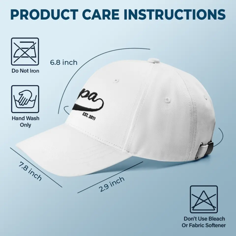 Hey Dad, You're Doing A Great Job - Family Personalized Custom Line Embroidered Cap - Father's Day, Gift For Dad - Image 4