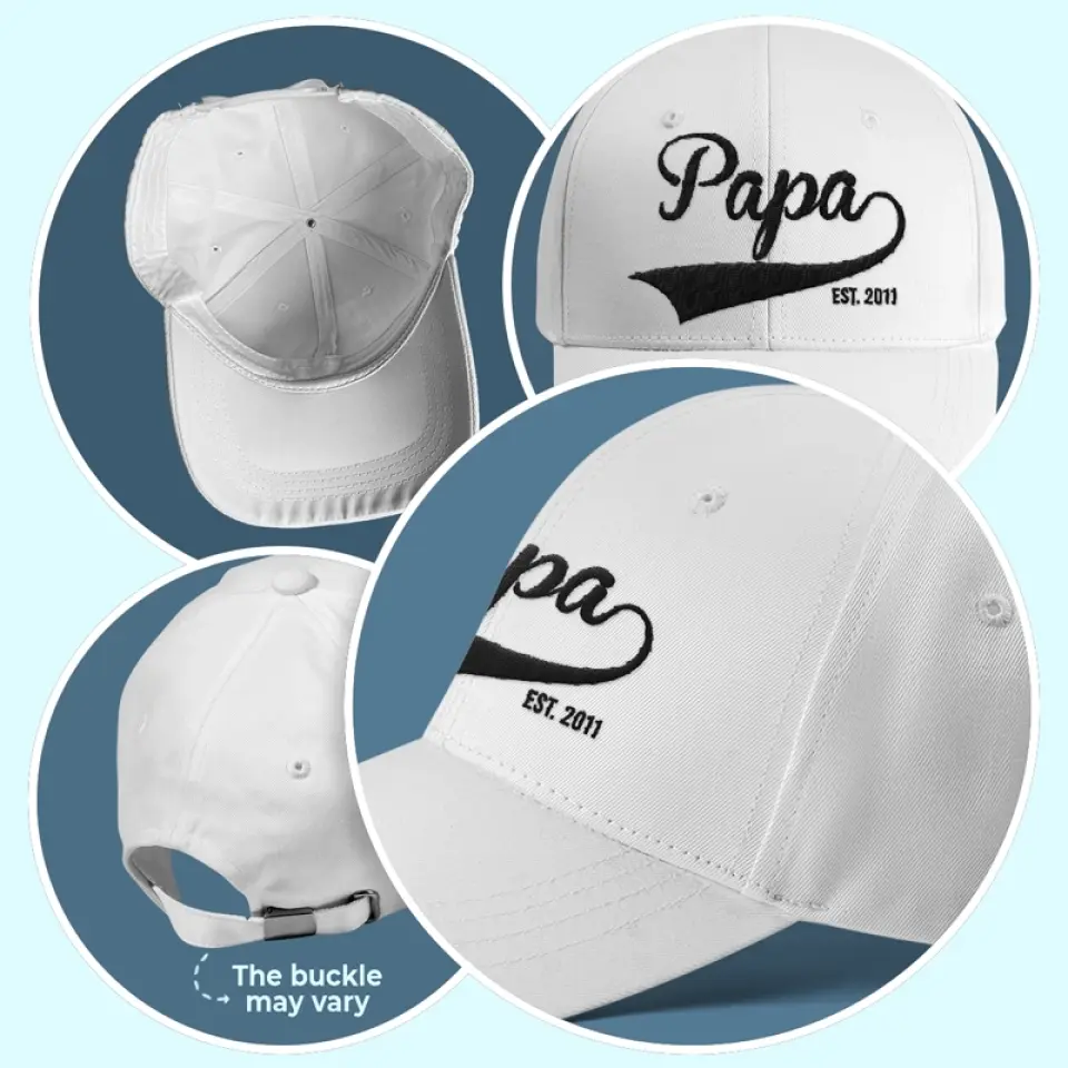 Hey Dad, You're Doing A Great Job - Family Personalized Custom Line Embroidered Cap - Father's Day, Gift For Dad - Image 5