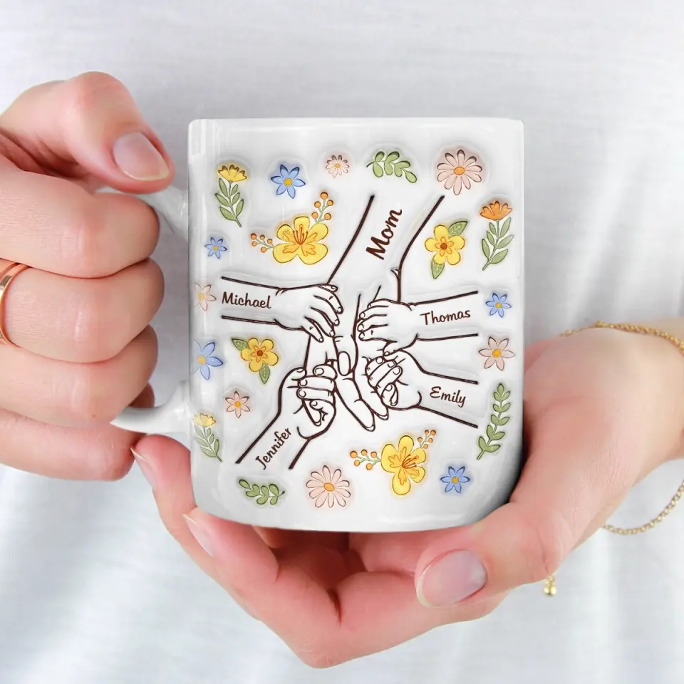 Hold Me Tight, Keep Me Safe - Family Personalized Custom 3D Inflated Effect Printed Mug - Mother's Day, Gift For Mom, Grandma - Image 3