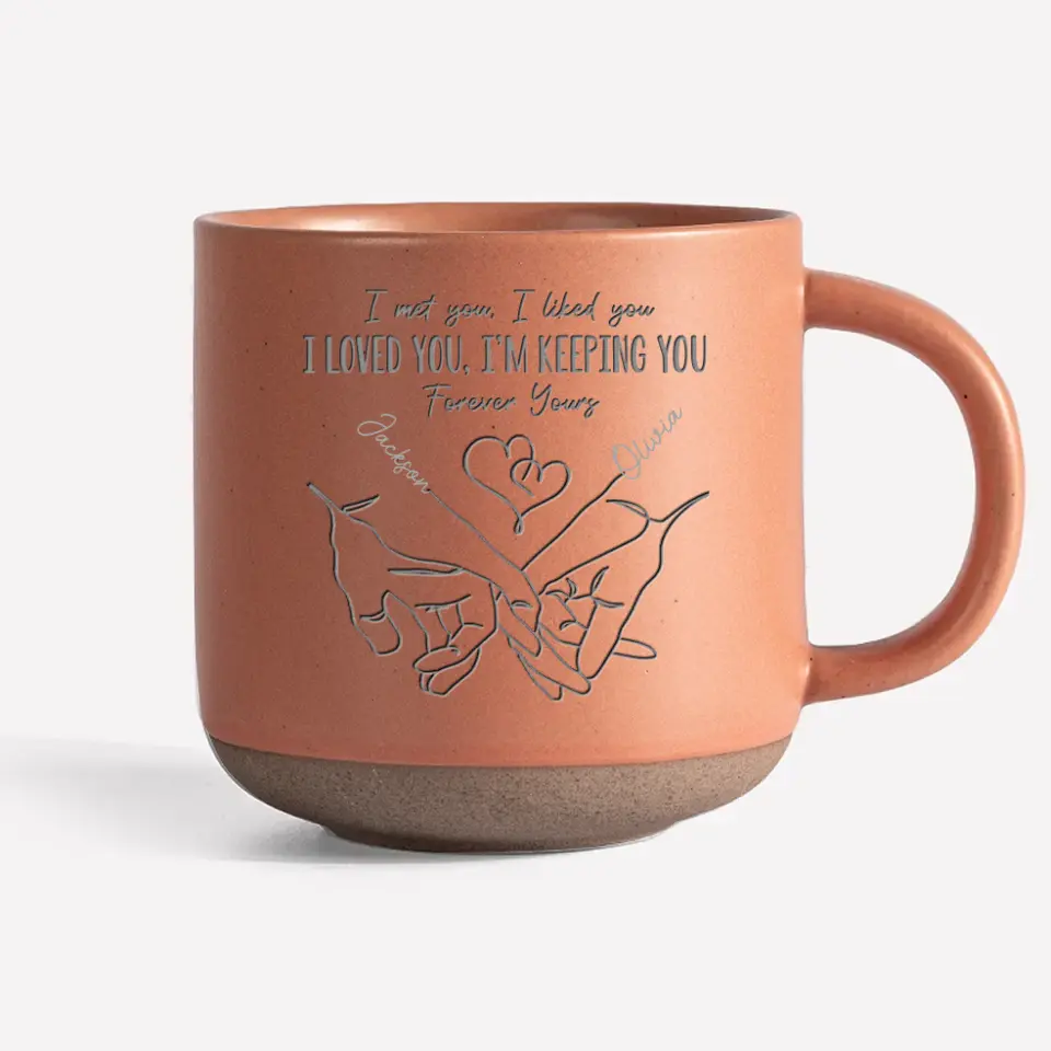 Hold My Hand - Couple Personalized Custom Pottery Mug - Gift For Husband Wife, Anniversary - Image 8