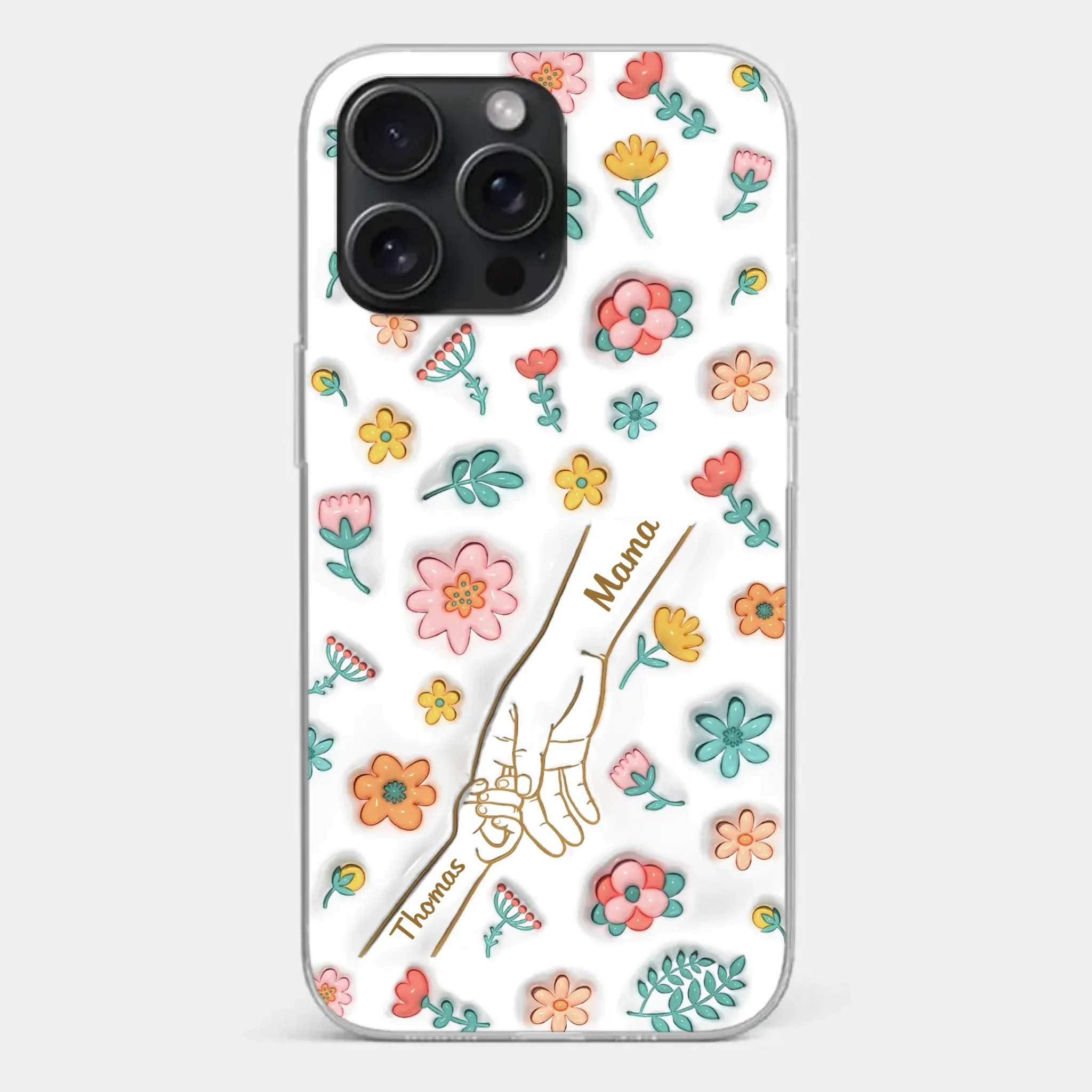Holding Love Always - Family Personalized Custom 3D Inflated Effect Printed Clear Phone Case - Gift For Mom, Grandma - Image 22