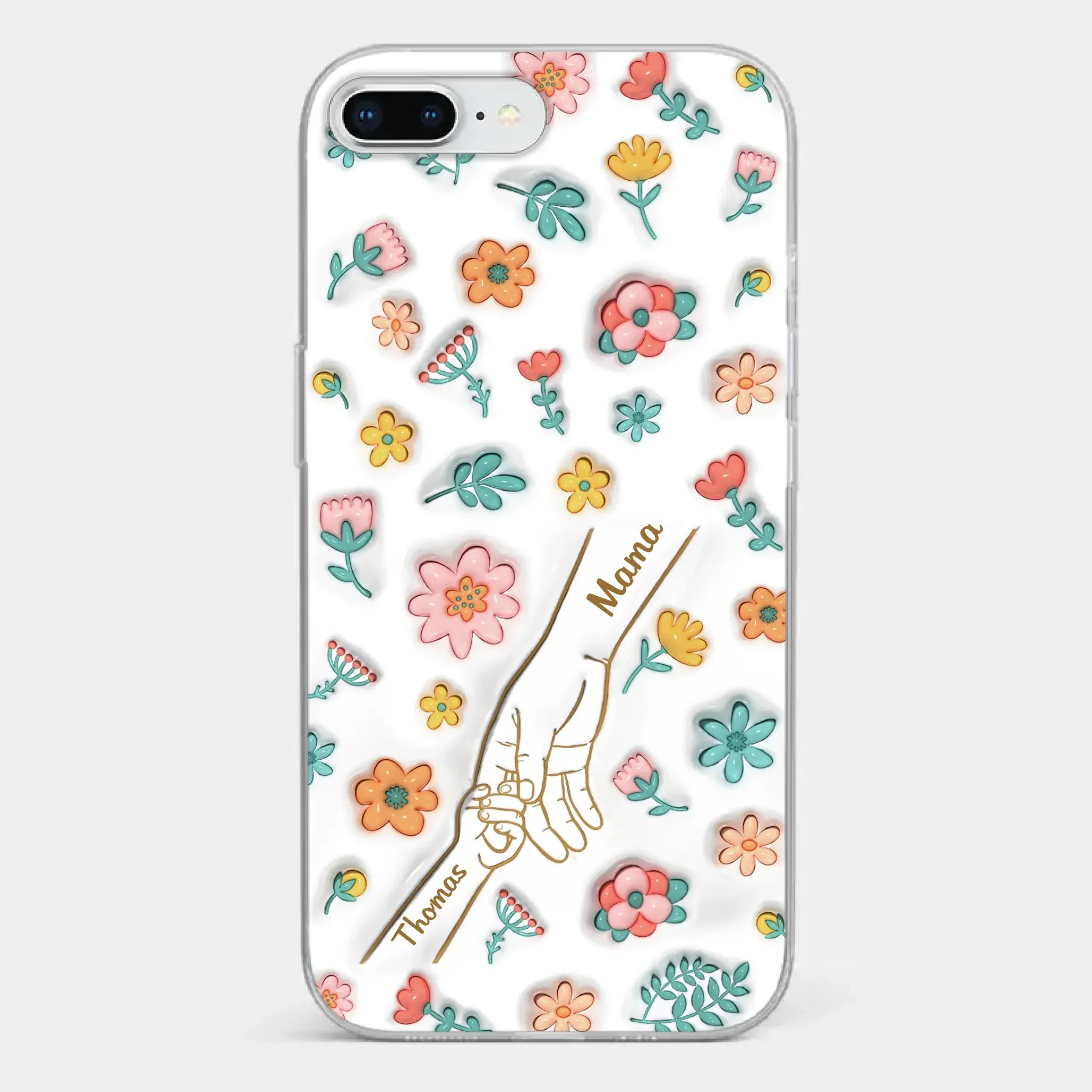 Holding Love Always - Family Personalized Custom 3D Inflated Effect Printed Clear Phone Case - Gift For Mom, Grandma - Image 3