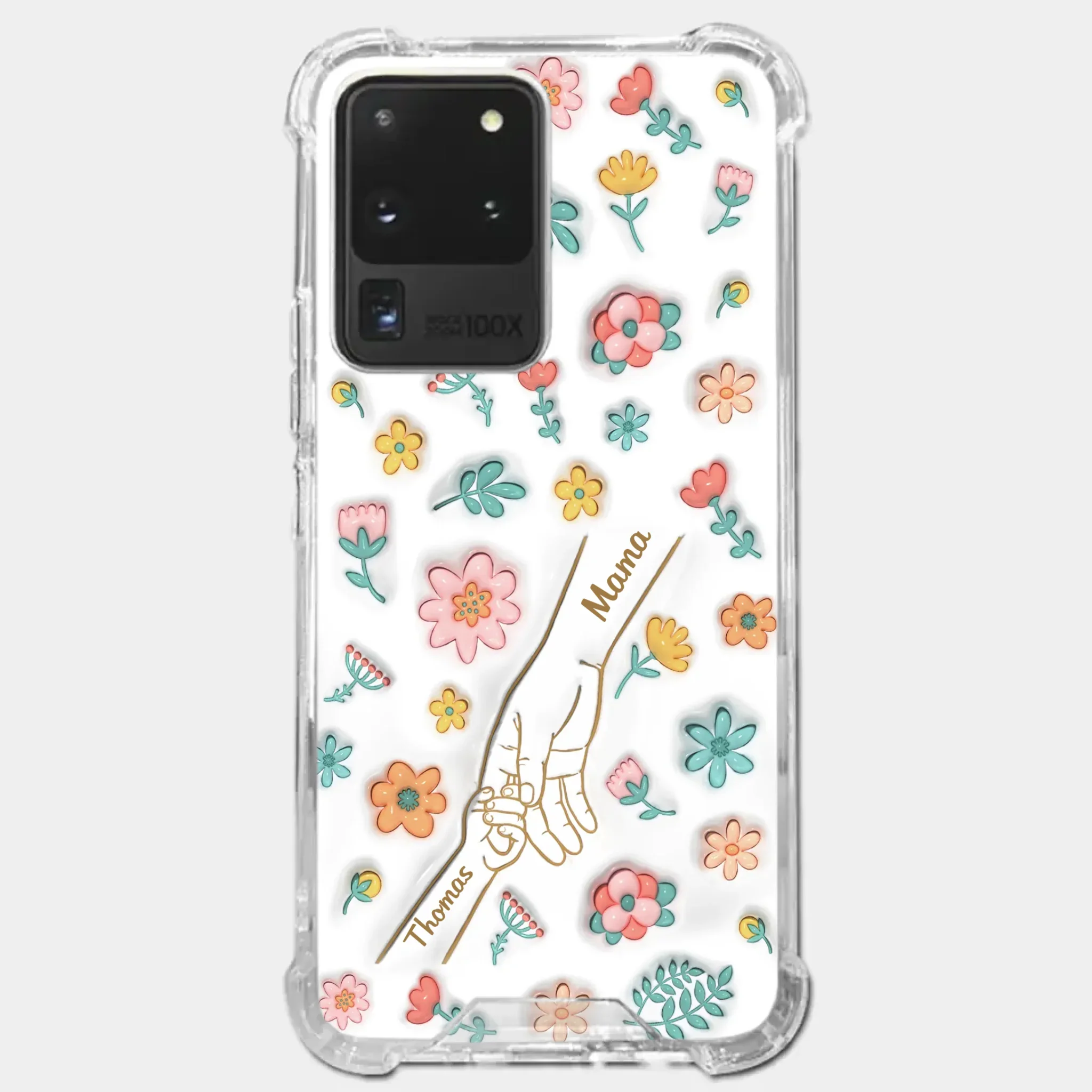 Holding Love Always - Family Personalized Custom 3D Inflated Effect Printed Clear Phone Case - Gift For Mom, Grandma - Image 38