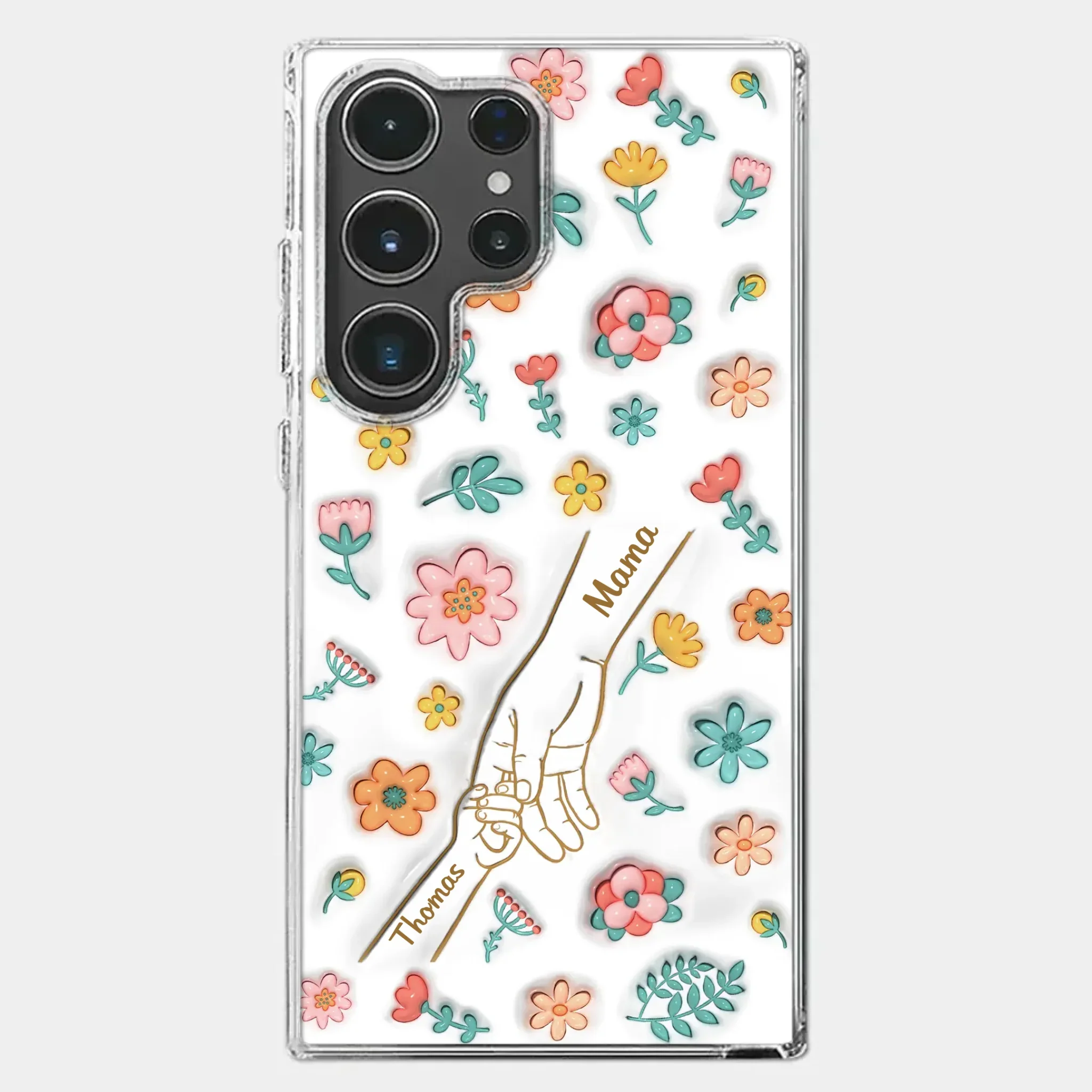 Holding Love Always - Family Personalized Custom 3D Inflated Effect Printed Clear Phone Case - Gift For Mom, Grandma - Image 41