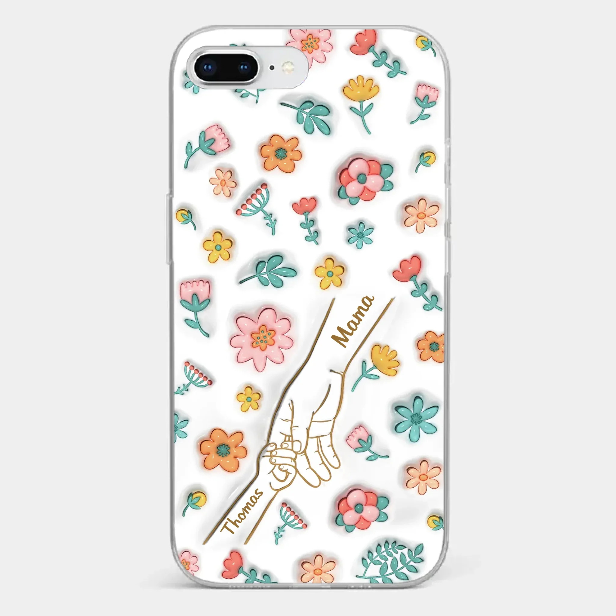 Holding Love Always - Family Personalized Custom 3D Inflated Effect Printed Clear Phone Case - Gift For Mom, Grandma - Image 5