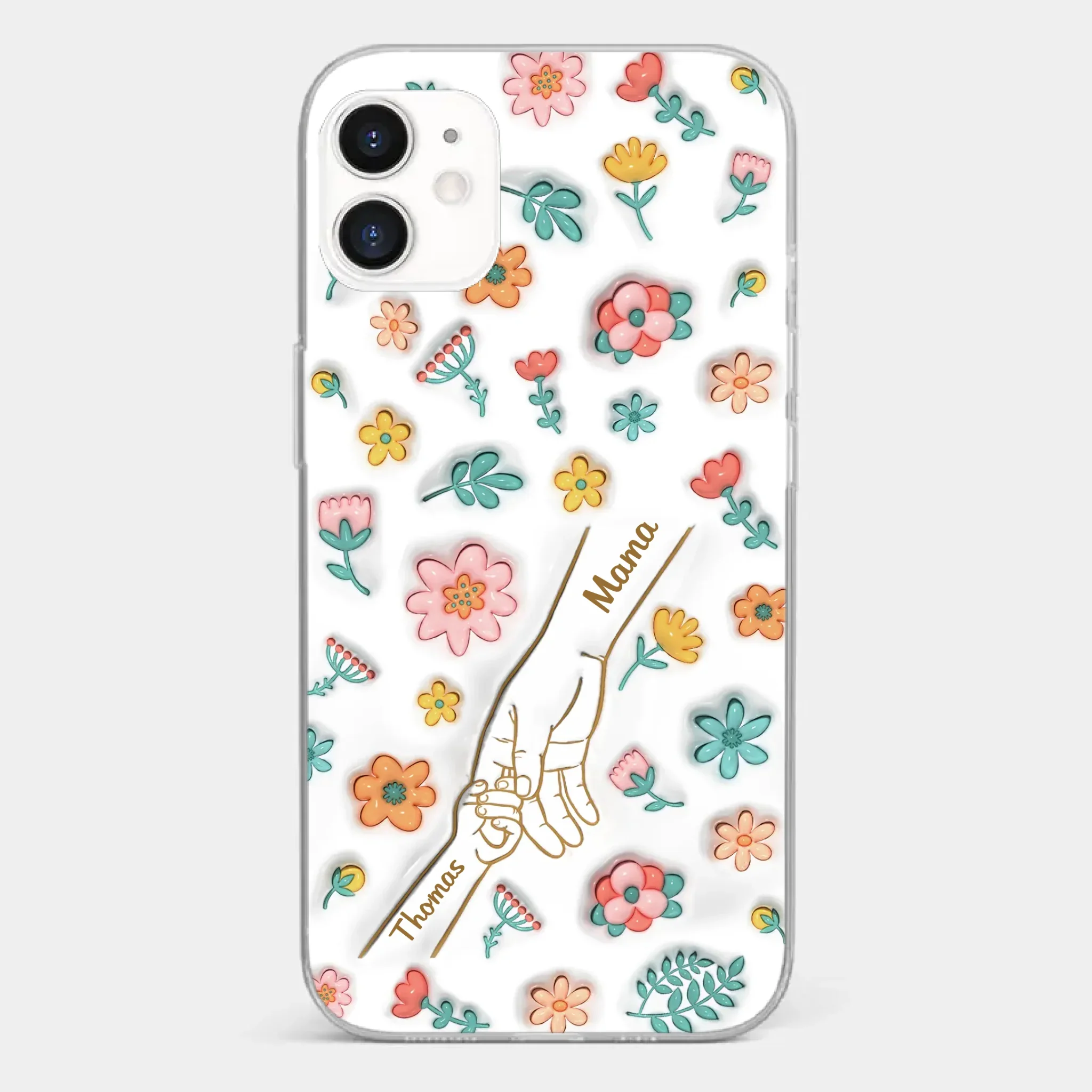 Holding Love Always - Family Personalized Custom 3D Inflated Effect Printed Clear Phone Case - Gift For Mom, Grandma - Image 6