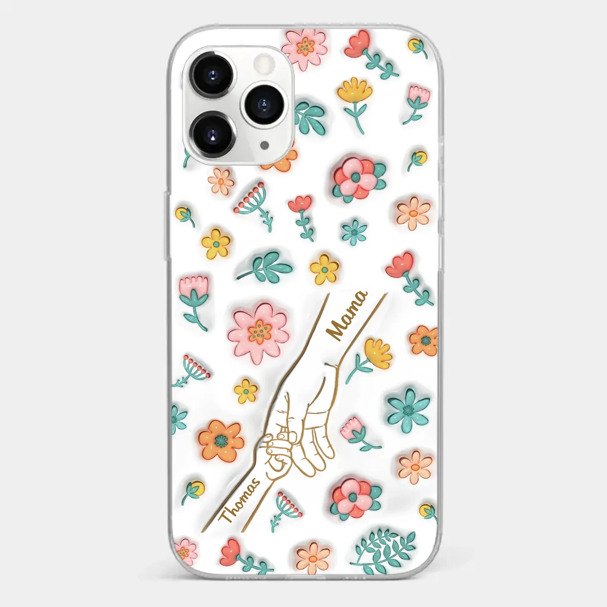 Holding Love Always - Family Personalized Custom 3D Inflated Effect Printed Clear Phone Case - Gift For Mom, Grandma - Image 8