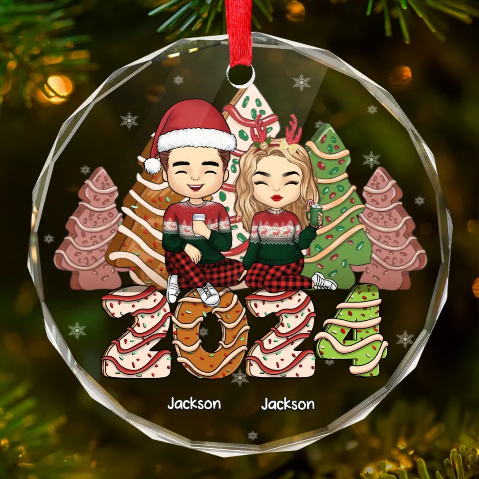 Home Is Where Christmas Begins - Family Personalized Custom Circle Glass Ornament - Christmas Gift For Family Members - Image 2