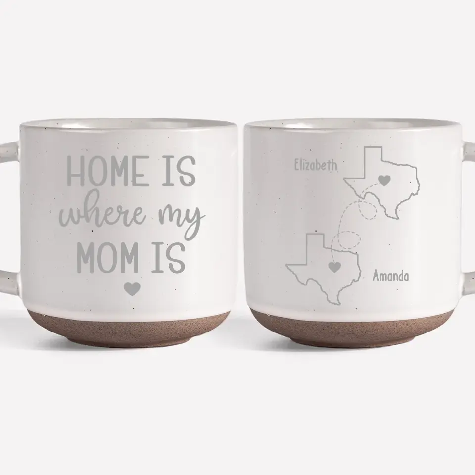 Home Is Where My Mom Is - Family Personalized Custom Pottery Mug - Gift For Mom, Grandma - Image 7