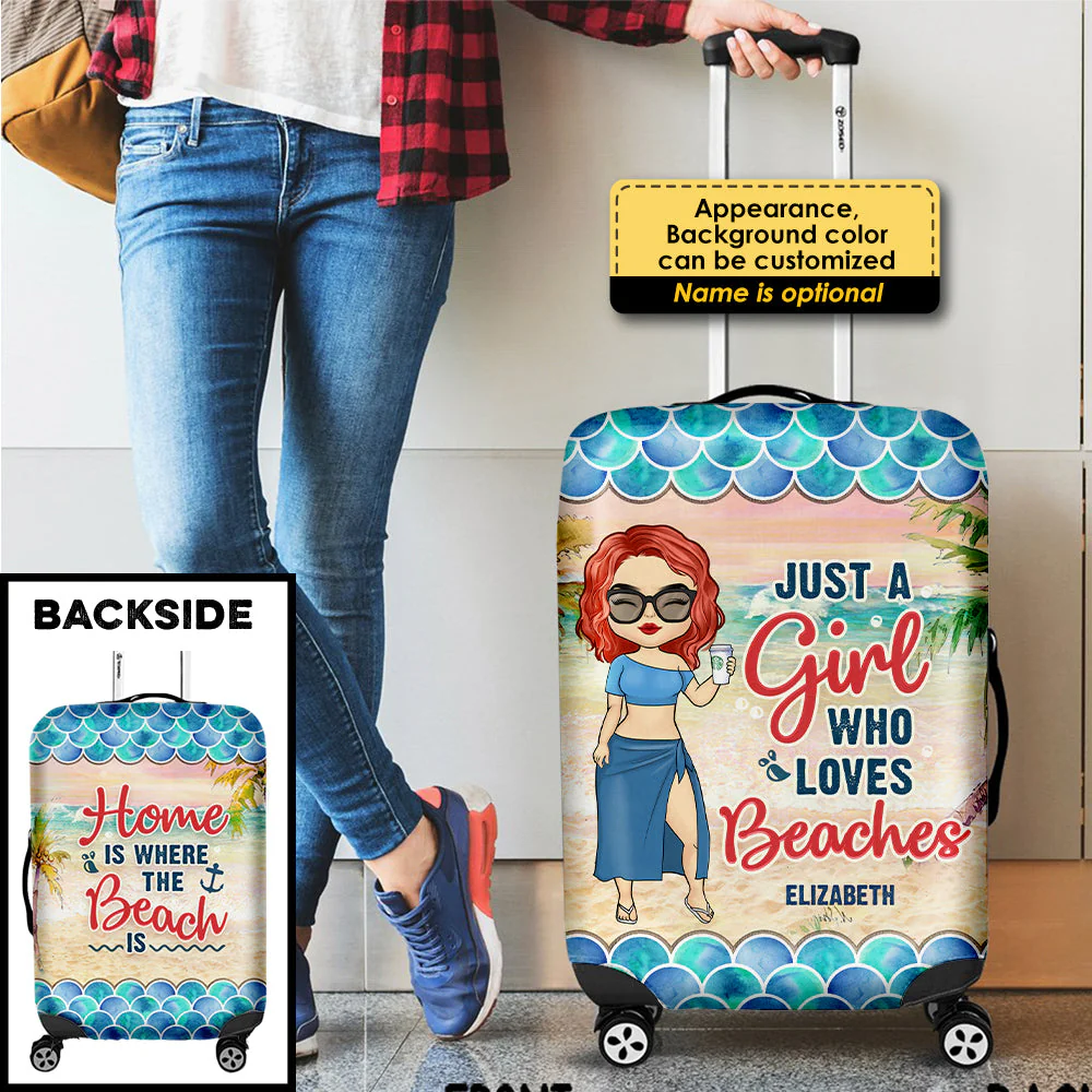 Home Is Where The Beach Is - Personalized Luggage Cover - Image 4