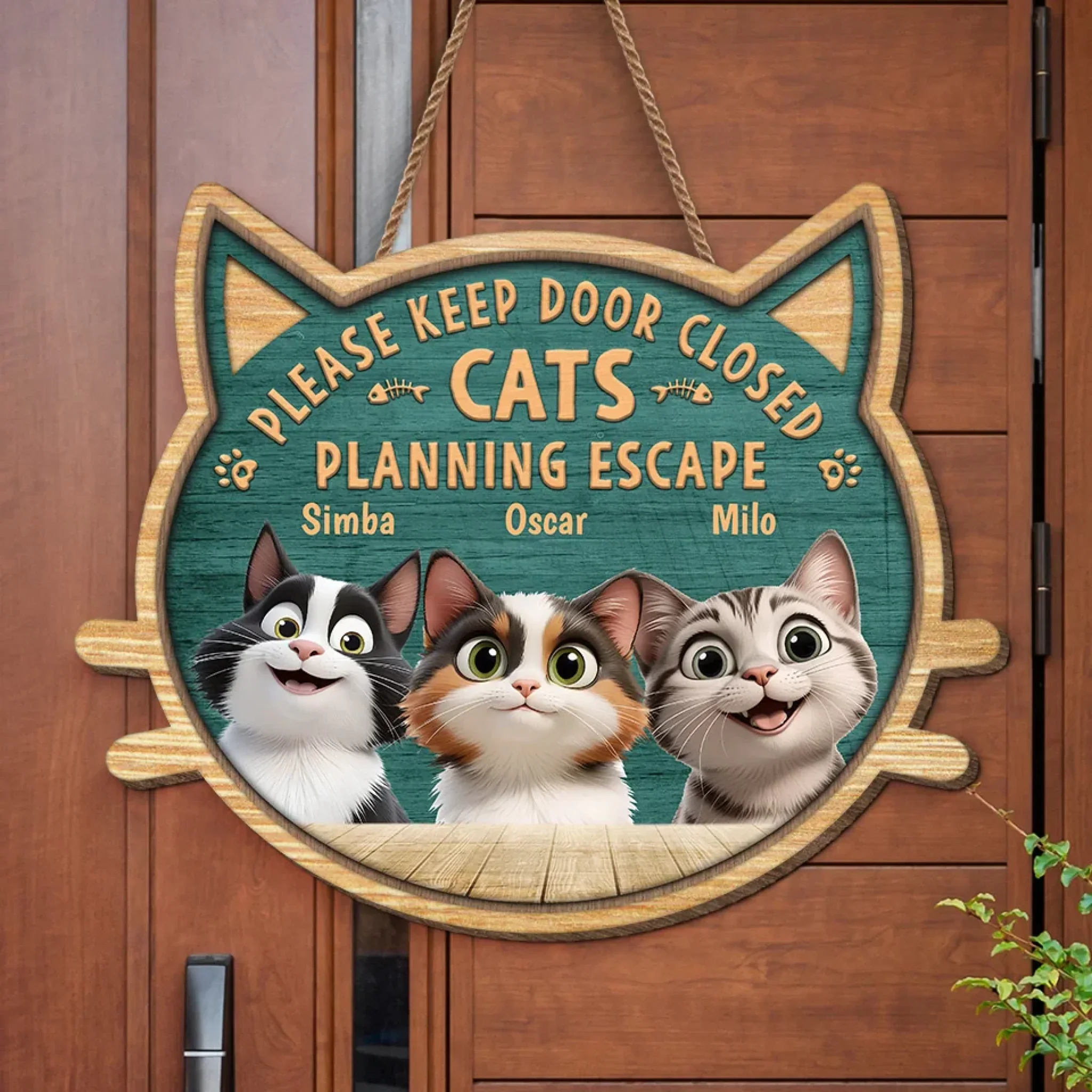 Home Is Where The Cat Is - Cat Personalized Custom Home Decor Wood Sign - House Warming Gift For Pet Owners, Pet Lovers - Image 3