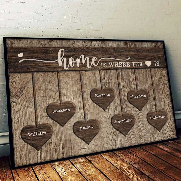Home Is Where The Heart Is - Personalized Horizontal Poster - Gift For Couples, Husband Wife - Image 2