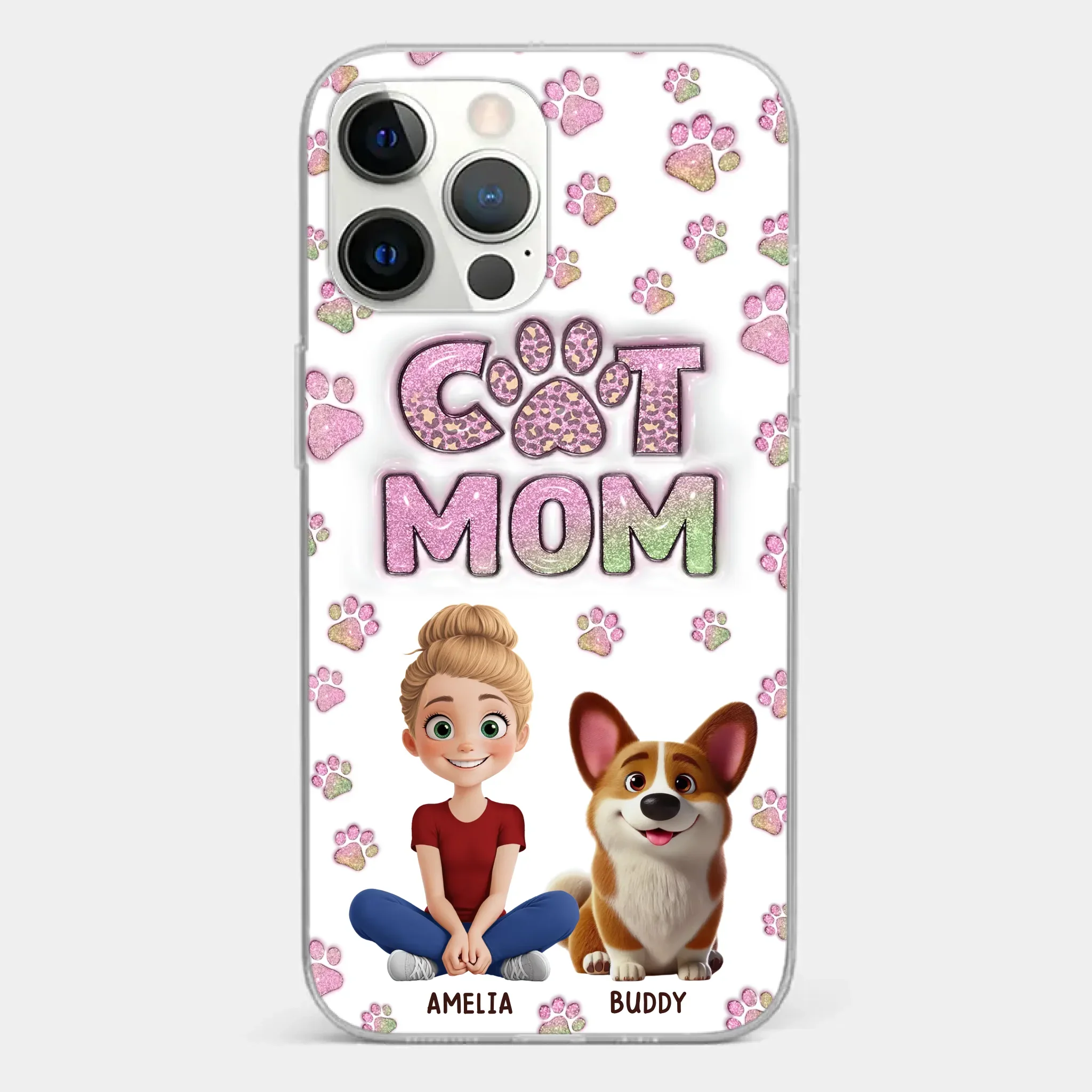 Home Is Where The Paws Are - Dog & Cat Personalized Custom 3D Inflated Effect Printed Clear Phone Case - Gift For Pet Owners, Pet Lovers - Image 12